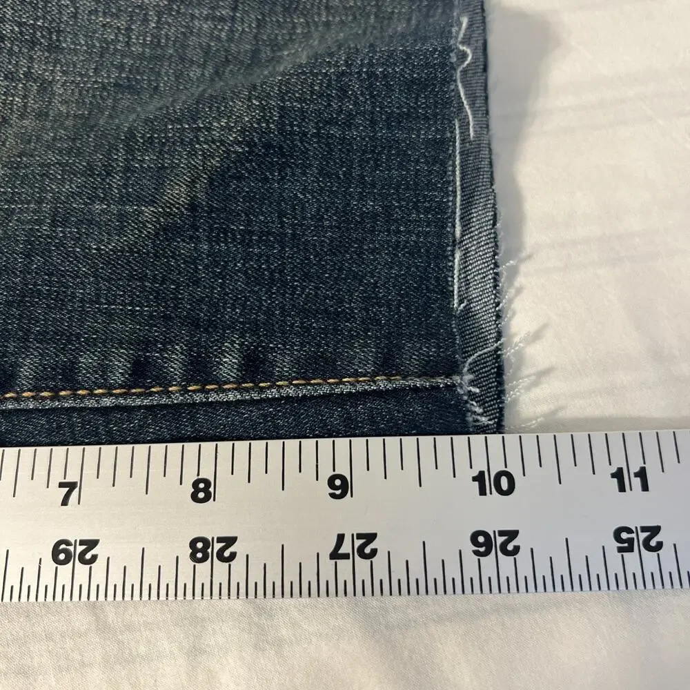 Jessica Simpson Womens Denim Bermuda Short Size 16 Blue Dark Wash Frayed Stretch